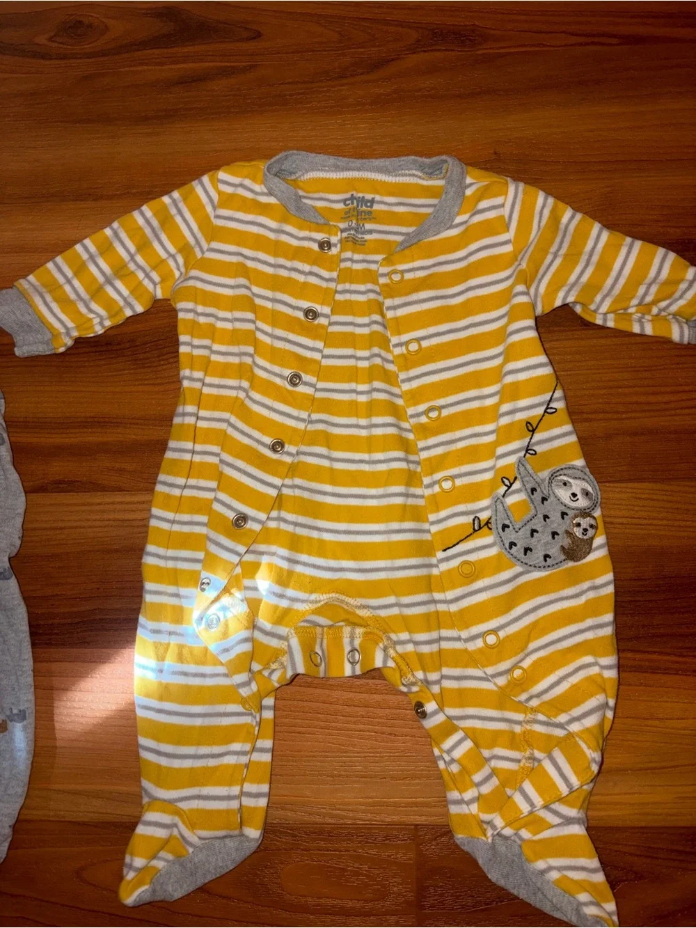 ALL 7 Sleepers Carter's Grey Animal-Print Snap Front Footed Romper